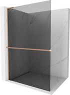 Mexen Kioto+ L ścianka prysznicowa z półką Walk-in 90 x 200 cm, grafit, miedź szczotkowana - 800-090-123-65-40