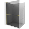 Mexen Kioto+ L ścianka prysznicowa z półką Walk-in 70 x 200 cm, grafit, złota - 800-070-123-50-40