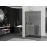 Mexen Kioto+ L ścianka prysznicowa z półką Walk-in 90 x 200 cm, grafit, złota - 800-090-123-50-40