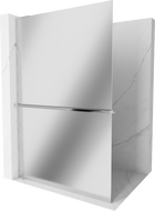 Mexen Kioto+ L ścianka prysznicowa z półką Walk-in 90 x 200 cm, lustro, chrom - 800-090-123-01-50