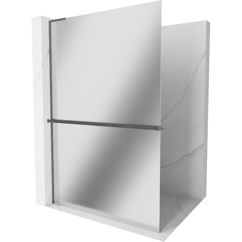 Mexen Kioto+ L ścianka prysznicowa z półką Walk-in 70 x 200 cm, lustro, gun gray szczotkowany - 800-070-123-66-50