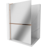 Mexen Kioto+ L ścianka prysznicowa z półką Walk-in 100 x 200 cm, lustro, różowe złoto - 800-100-123-60-50