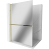 Mexen Kioto+ L ścianka prysznicowa z półką Walk-in 70 x 200 cm, lustro, złota - 800-070-123-50-50