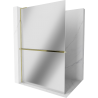 Mexen Kioto+ L ścianka prysznicowa z półką Walk-in 80 x 200 cm, lustro, złota - 800-080-123-50-50