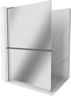 Mexen Kioto+ L ścianka prysznicowa z półką Walk-in 100 x 200 cm, lustro, gun metal - 800-100-123-95-50