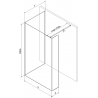 Mexen Kioto ścianka prysznicowa Walk-in 100 x 90 x 30 cm, transparent, miedź szczotkowana - 800-100-090-221-65-00-030