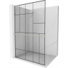 Mexen Kioto+ L ścianka prysznicowa z półką Walk-in 70 x 200 cm, czarny wzór, nikiel szczotkowany - 800-070-123-97-78