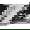 Mexen Kioto+ L ścianka prysznicowa z półką Walk-in 90 x 200 cm, czarna kratka, chrom - 800-090-123-01-77