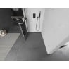 Mexen Kioto+ L ścianka prysznicowa z półką Walk-in 80 x 200 cm, czarna kratka, gun gray szczotkowany - 800-080-123-66-77