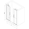 Mexen Velar Duo drzwi prysznicowe rozsuwane 140 cm, grafit, złote - 871-140-000-42-50