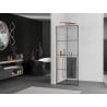 Mexen Kioto+ L ścianka prysznicowa z półką Walk-in 70 x 200 cm, czarna kratka, miedź szczotkowana - 800-070-123-65-77