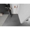 Mexen Kioto+ L ścianka prysznicowa z półką Walk-in 90 x 200 cm, czarna kratka, miedź szczotkowana - 800-090-123-65-77