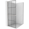 Mexen Kioto+ L ścianka prysznicowa z półką Walk-in 70 x 200 cm, czarna kratka, nikiel szczotkowany - 800-070-123-97-77