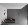 Mexen Kioto+ L ścianka prysznicowa z półką Walk-in 70 x 200 cm, czarna kratka, różowe złoto - 800-070-123-60-77