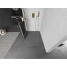 Mexen Kioto+ L ścianka prysznicowa z półką Walk-in 70 x 200 cm, czarna kratka , złota - 800-070-123-50-77