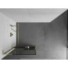 Mexen Kioto+ L ścianka prysznicowa z półką Walk-in 70 x 200 cm, czarna kratka , złota - 800-070-123-50-77