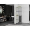 Mexen Kioto+ L ścianka prysznicowa z półką Walk-in 80 x 200 cm, czarna kratka, złota - 800-080-123-50-77