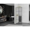 Mexen Kioto+ L ścianka prysznicowa z półką Walk-in 70 x 200 cm, czarna kratka, złota szczotkowana - 800-070-123-55-77