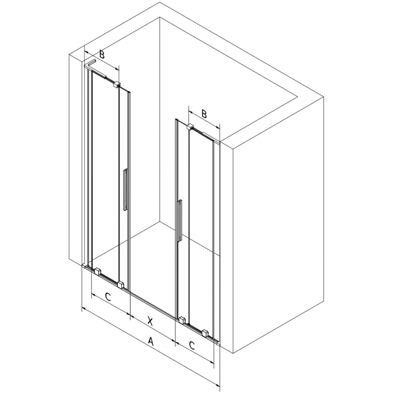 Mexen Velar L Duo drzwi prysznicowe rozsuwane 180 cm, transparent, złote - 871-180-003-02-50