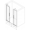Mexen Velar L Duo drzwi prysznicowe rozsuwane 150 cm, szron, chrom - 871-150-003-32-01