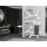 Mexen Kioto+ L ścianka prysznicowa z półką Walk-in 100 x 200 cm, biała fala, gun metal - 800-100-123-95-97