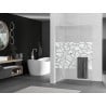 Mexen Kioto+ L ścianka prysznicowa z półką Walk-in 70 x 200 cm, biały wzór, biała - 800-070-123-20-85