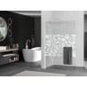 Mexen Kioto+ L ścianka prysznicowa z półką Walk-in 100 x 200 cm, biały wzór, biała - 800-100-123-20-85