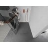 Mexen Kioto+ L ścianka prysznicowa z półką Walk-in 90 x 200 cm, biała fala, różowe złoto - 800-090-123-60-97