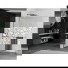 Mexen Kioto+ L ścianka prysznicowa z półką Walk-in 100 x 200 cm, biały wzór, gun gray szczotkowany - 800-100-123-66-85