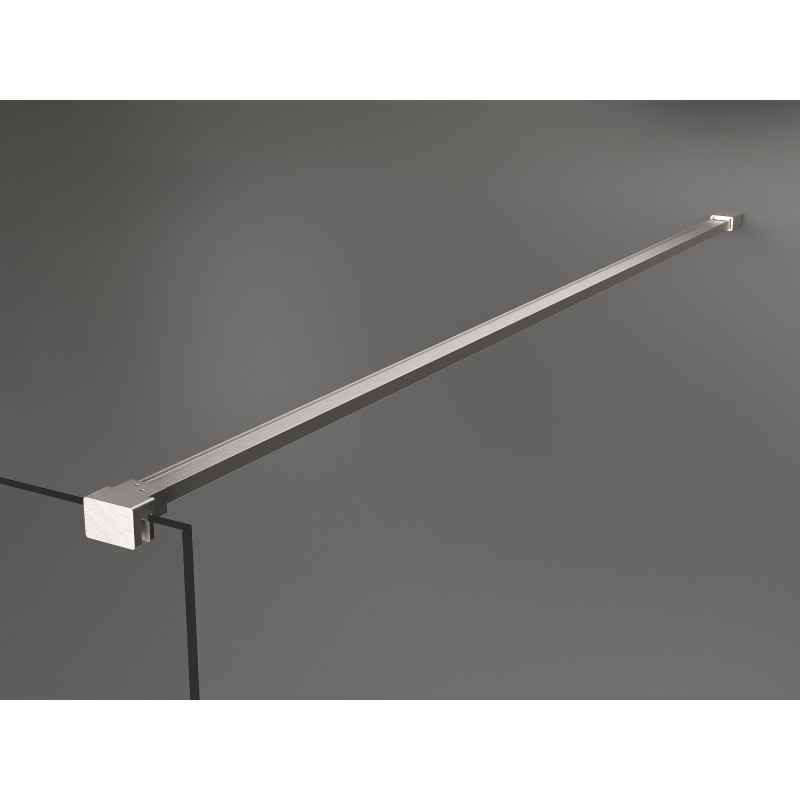 Mexen Kioto+ ścianka prysznicowa z półką Walk-in 80 x 200 cm, prążki, nikiel szczotkowany - 800-080-121-97-09