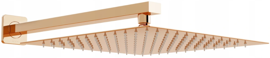 Mexen Slim deszczownica 30 x 30 cm z ramieniem prysznicowym, różowe złoto - 79130112-60