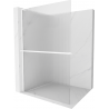 Mexen Kioto+ L ścianka prysznicowa z półką Walk-in 70 x 200 cm, prążki, biała - 800-070-123-20-09