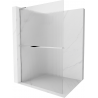 Mexen Kioto+ L ścianka prysznicowa z półką Walk-in 80 x 200 cm, prążki, chrom - 800-080-123-01-09