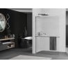 Mexen Kioto+ L ścianka prysznicowa z półką Walk-in 80 x 200 cm, prążki, gun gray szczotkowany - 800-080-123-66-09