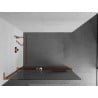 Mexen Kioto+ L ścianka prysznicowa z półką Walk-in 90 x 200 cm, prążki, różowe złoto - 800-090-123-60-09