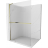 Mexen Kioto+ L ścianka prysznicowa z półką Walk-in 80 x 200 cm, prążki, złota - 800-080-123-50-09