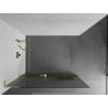 Mexen Kioto+ L ścianka prysznicowa z półką Walk-in 90 x 200 cm, prążki, złota - 800-090-123-50-09