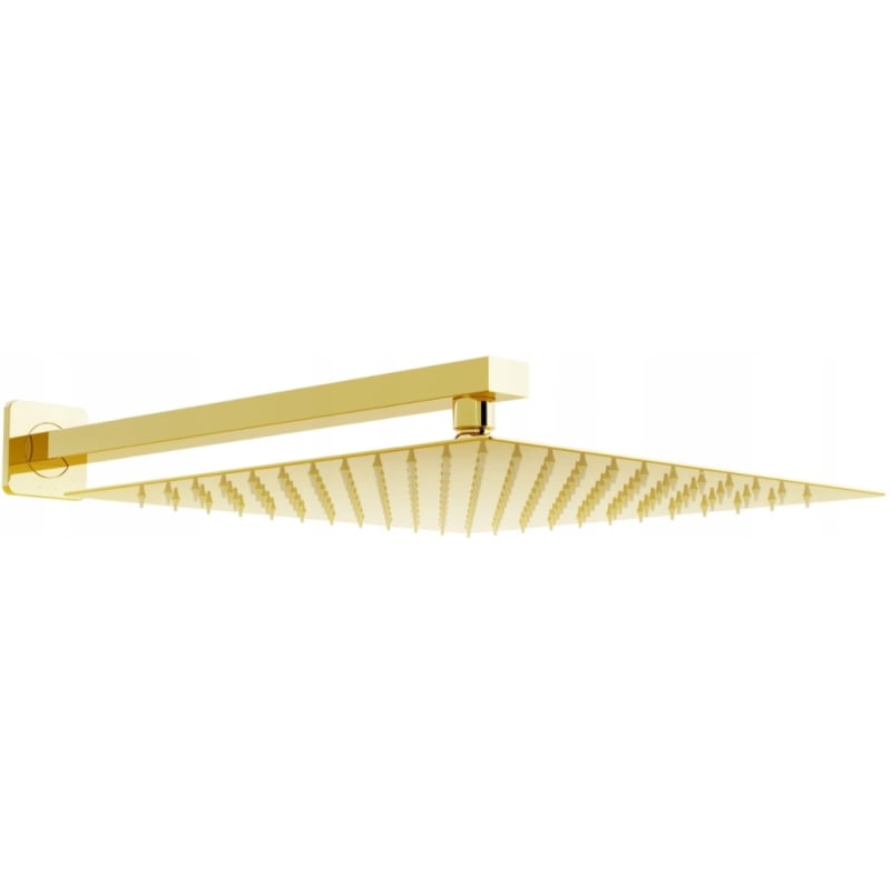 Mexen Slim deszczownica 25 x 25 cm z ramieniem prysznicowym, złota - 79125112-50