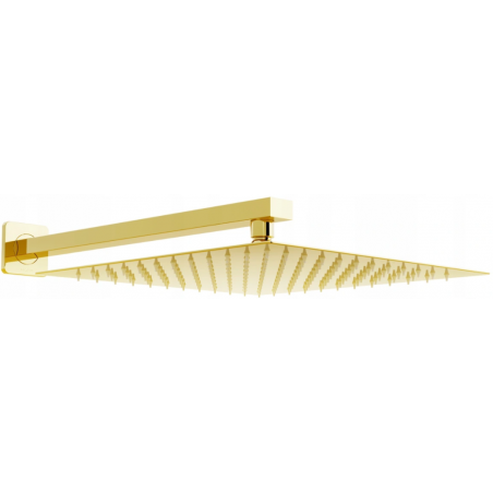 Mexen Slim deszczownica 25 x 25 cm z ramieniem prysznicowym, złota - 79125112-50