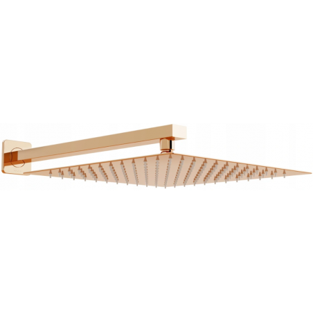Mexen Slim deszczownica 25 x 25 cm z ramieniem prysznicowym, różowe złoto - 79125112-60