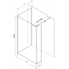 Mexen Kioto ścianka prysznicowa Walk-in 120 x 75 x 40 cm, transparent, biała - 800-120-075-221-20-00-040