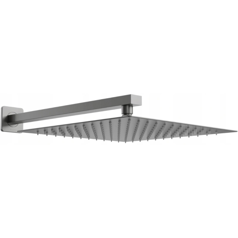 Mexen Slim deszczownica 25 x 25 cm z ramieniem prysznicowym, gun gray szczotkowany - 79125112-66