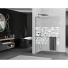 Mexen Kioto+ L ścianka prysznicowa z półką Walk-in 70 x 200 cm, biały wzór, gun metal - 800-070-123-95-85
