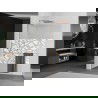 Mexen Kioto+ L ścianka prysznicowa z półką Walk-in 70 x 200 cm, biały wzór, miedź szczotkowana - 800-070-123-65-85