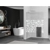 Mexen Kioto+ L ścianka prysznicowa z półką Walk-in 70 x 200 cm, biały wzór, nikiel szczotkowany - 800-070-123-97-85