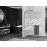Mexen Kioto+ L ścianka prysznicowa z półką Walk-in 80 x 200 cm, biały wzór, różowe złoto - 800-080-123-60-85