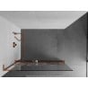Mexen Kioto+ L ścianka prysznicowa z półką Walk-in 90 x 200 cm, biały wzór, różowe złoto - 800-090-123-60-85