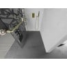 Mexen Kioto+ L ścianka prysznicowa z półką Walk-in 70 x 200 cm, biały wzór, złota szczotkowana - 800-070-123-55-85
