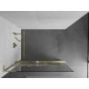 Mexen Kioto+ L ścianka prysznicowa z półką Walk-in 70 x 200 cm, biały wzór, złota szczotkowana - 800-070-123-55-85