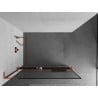 Mexen Kioto+ L ścianka prysznicowa z półką Walk-in 70 x 200 cm, czarna ramka, różowe złoto - 800-070-123-60-70